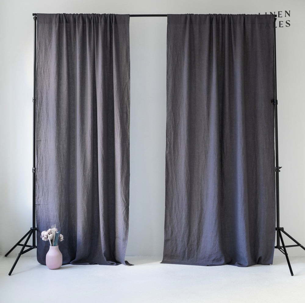 Tmavě šedý závěs 140x300 cm Night Time – Linen Tales Linen Tales