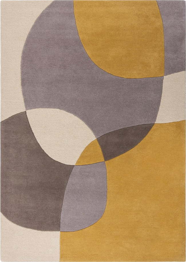 Okrově žlutý vlněný koberec 170x120 cm Glow - Flair Rugs Flair Rugs