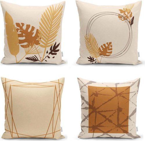 Oranžovo-béžové povlaky na polštáře v sadě 4 ks 43x43 cm - Minimalist Cushion Covers Minimalist Cushion Covers