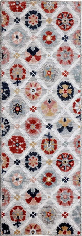 Šedý venkovní koberec běhoun 230x80 cm Flora - Flair Rugs Flair Rugs