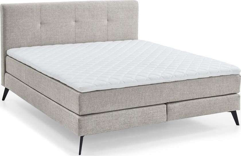 Světle šedá boxspring postel 160x200 cm ANCONA – Meise Möbel Meise Möbel