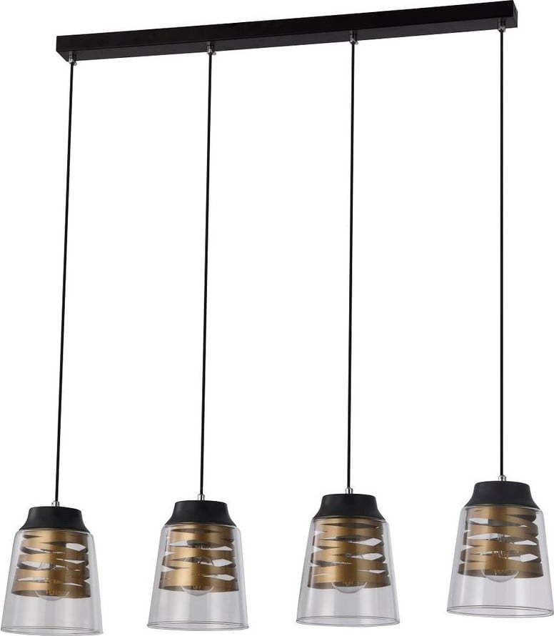 Černé závěsné svítidlo se skleněným stínidlem 15.5x84 cm Fresno – Candellux Lighting Candellux Lighting