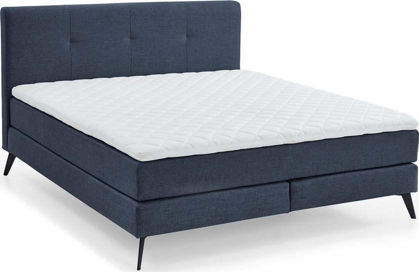 Tmavě modrá boxspring postel 160x200 cm ANCONA – Meise Möbel Meise Möbel