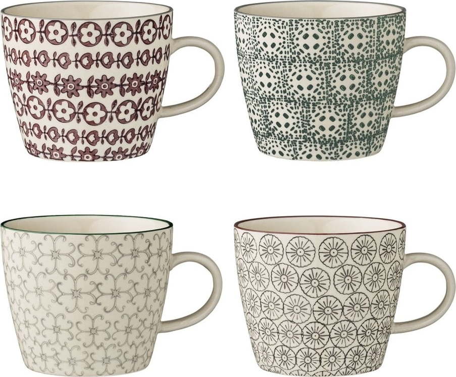 Sada 4 kameninových hrnků Bloomingville Karine Mugs Bloomingville