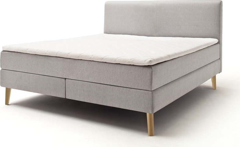 Světle šedá boxspring postel 180x200 cm Greta – Meise Möbel Meise Möbel