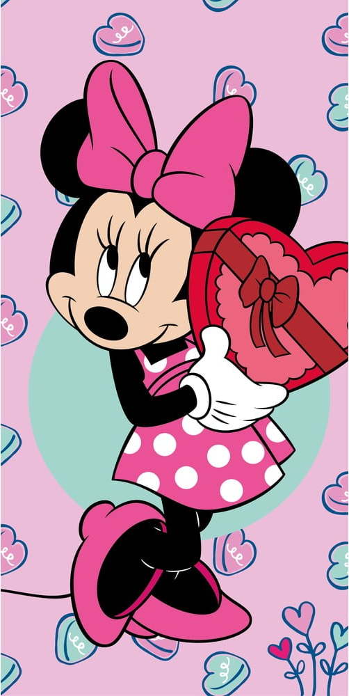 Růžová froté dětská osuška 70x140 cm Minnie – Jerry Fabrics Jerry Fabrics