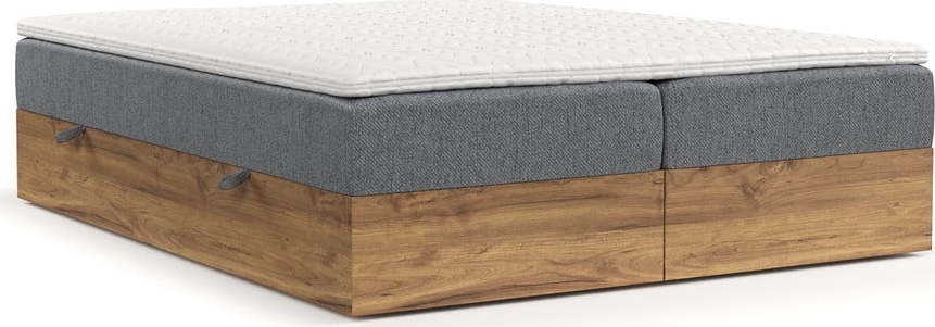 Boxspring postel s úložným prostorem v šedo-přírodní barvě 180x200 cm Faro – Maison de Rêve Maison de Reve