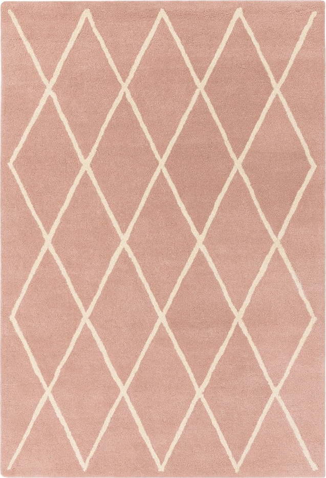 Růžový ručně tkaný vlněný koberec 200x290 cm Albany – Asiatic Carpets Asiatic Carpets