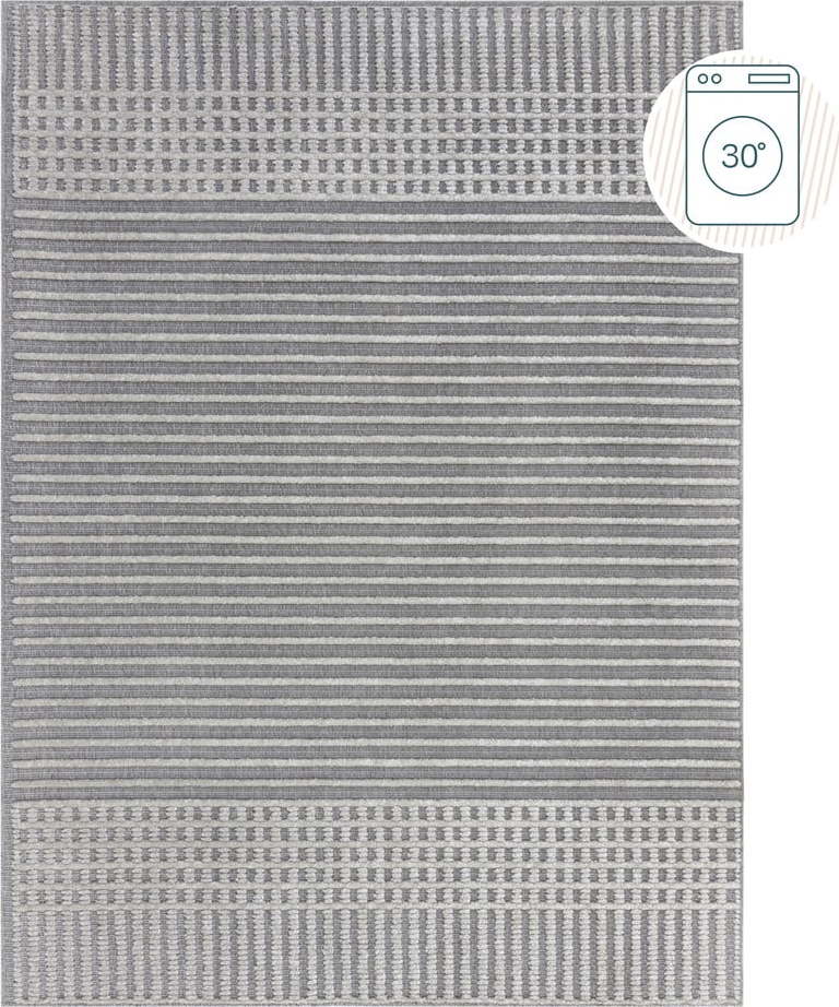 Šedý pratelný koberec z žinylky 160x240 cm Elton – Flair Rugs Flair Rugs