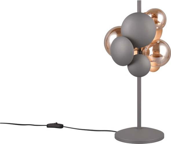 Stolní lampa se skleněným stínidlem v šedo-zlaté barvě (výška 50 cm) Bubble – Trio Select Trio Select