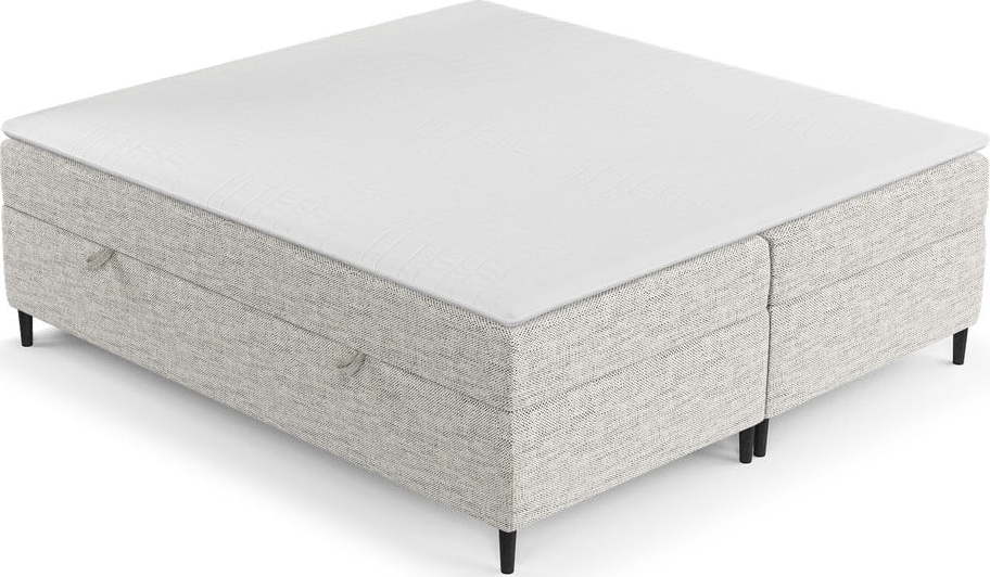 Světle šedá boxspring postel s úložným prostorem 140x200 cm Araya – Maison de Rêve Maison de Reve