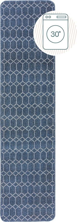 Tmavě modrý pratelný běhoun 57x230 cm Argyll – Flair Rugs Flair Rugs