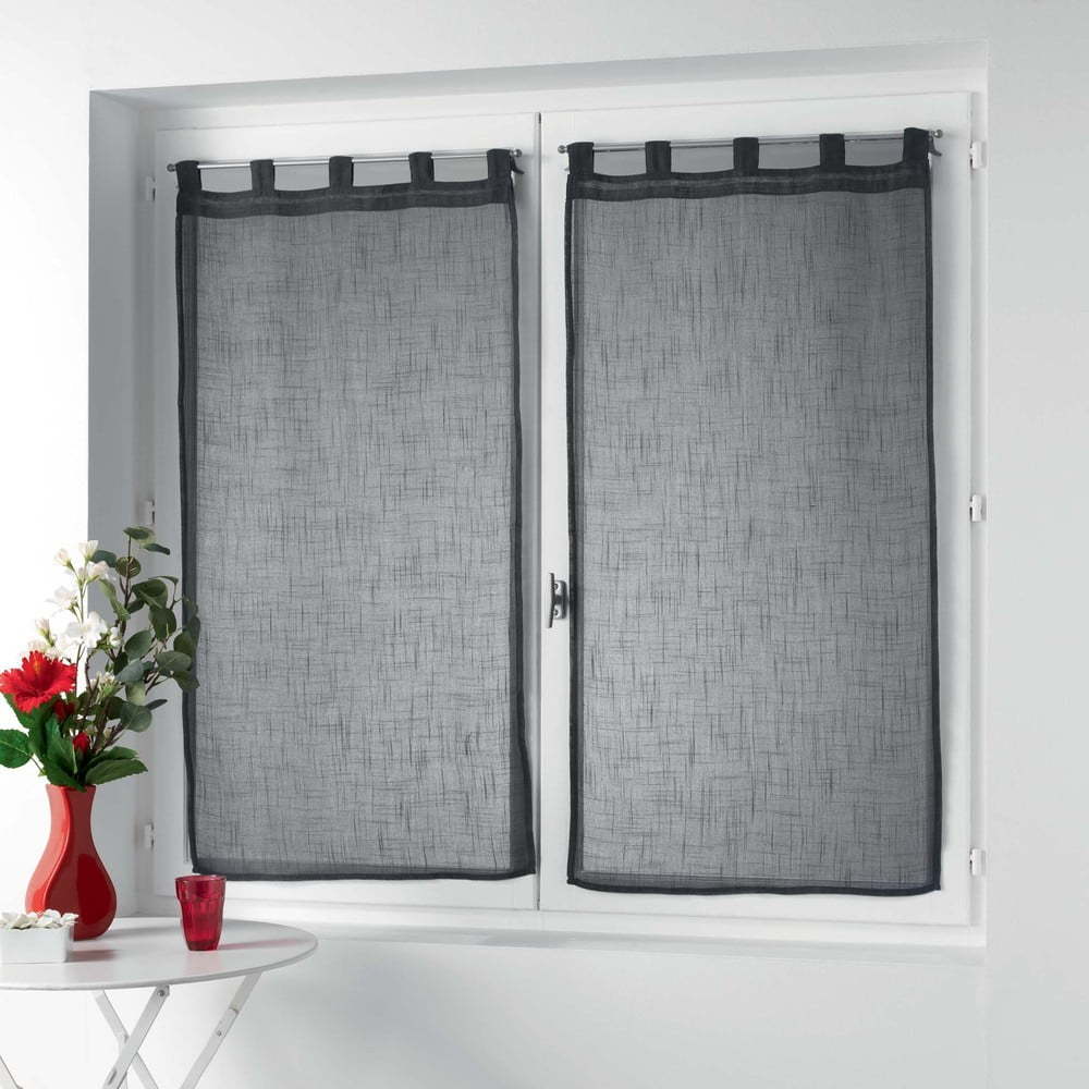 Antracitové záclony v sadě 2 ks 60x160 cm Zazy – douceur d'intérieur Douceur d intérieur