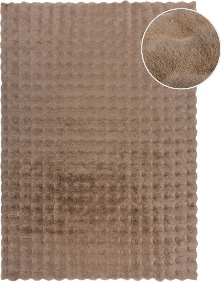 Hnědá syntetická kožešina 120x170 cm Waffle Faux Fur – Flair Rugs Flair Rugs