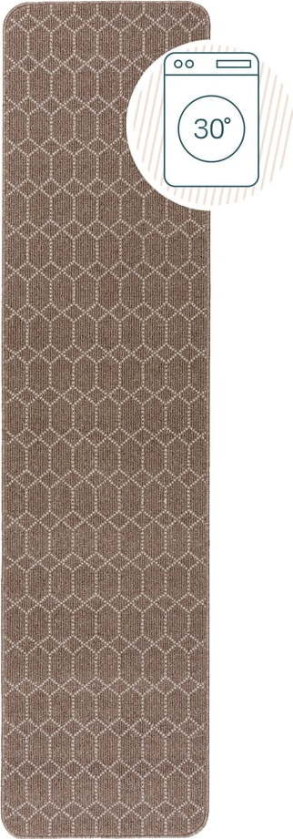 Hnědý pratelný běhoun 57x230 cm Argyll – Flair Rugs Flair Rugs