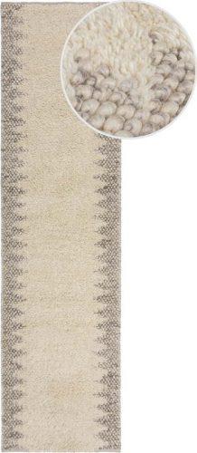 Krémový ručně tkaný běhoun s příměsí vlny 60x230 cm Minerals Border – Flair Rugs Flair Rugs