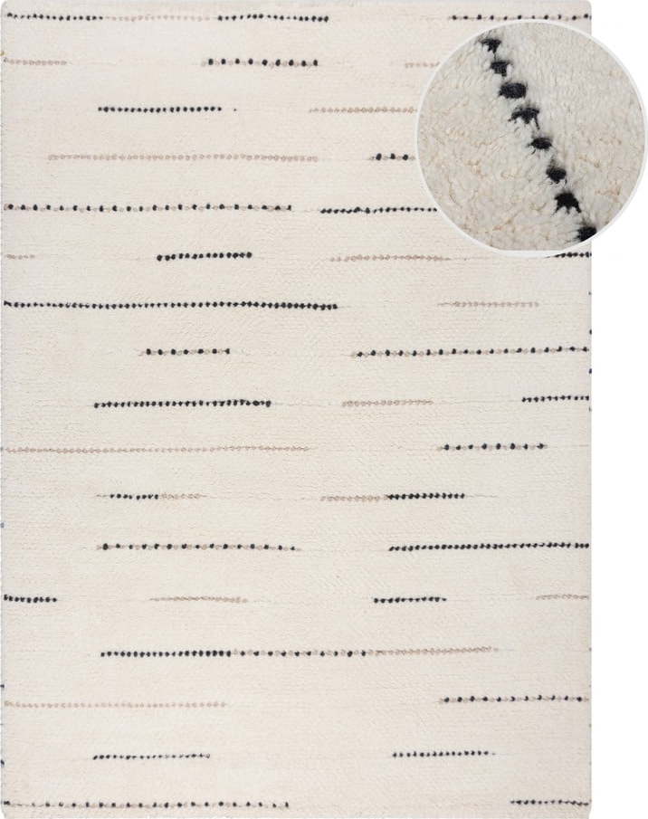 Krémový ručně tkaný vlněný koberec 200x290 cm Dottie Linear – Flair Rugs Flair Rugs