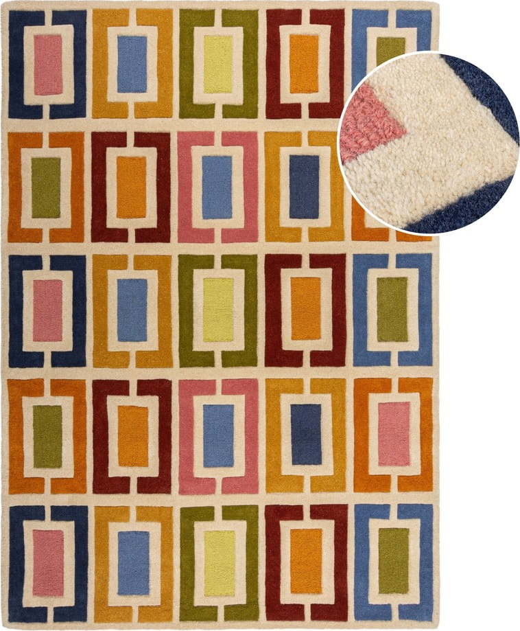 Ručně tkaný vlněný koberec 160x230 cm Retro Blocks – Flair Rugs Flair Rugs