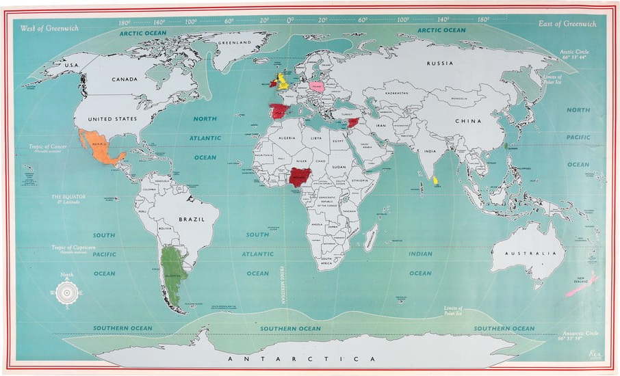 Stírací mapa 87x52 cm World Map – Rex London Rex London