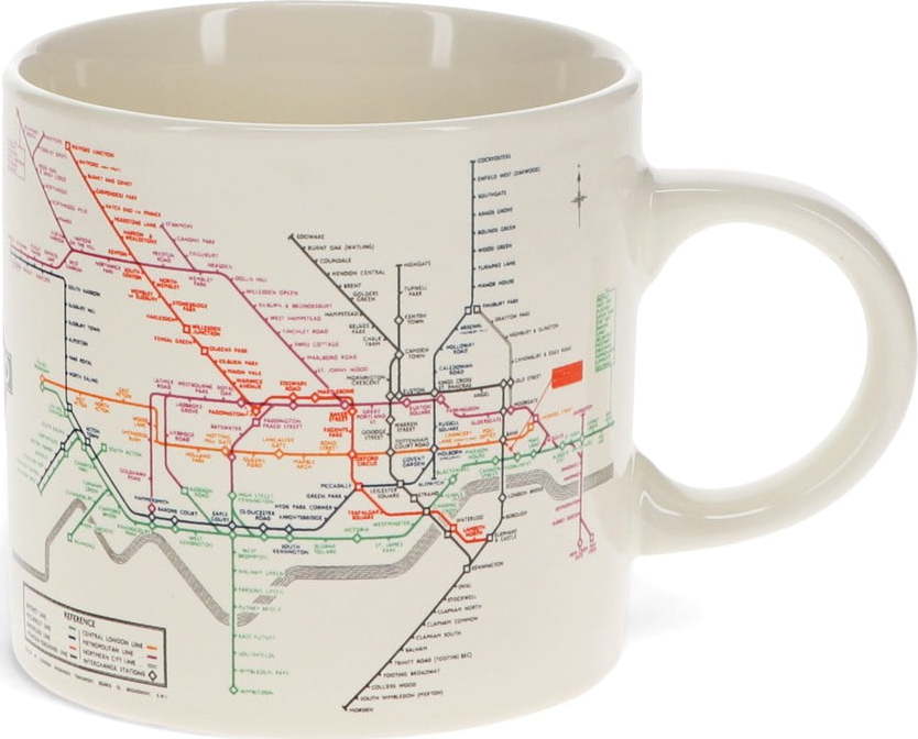 Béžový keramický hrnek 350 ml Heritage Tube Map – Rex London Rex London