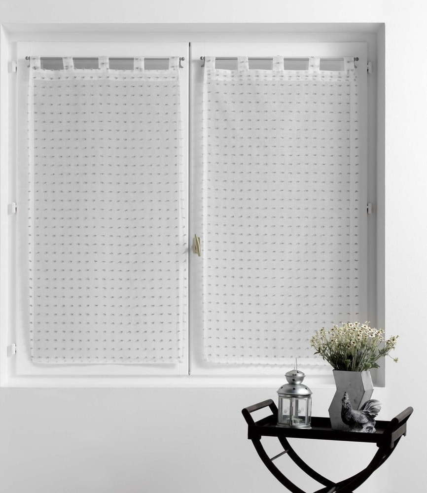 Bílé voálové záclony v sadě 2 ks 60x90 cm Pomponella – douceur d'intérieur Douceur d intérieur