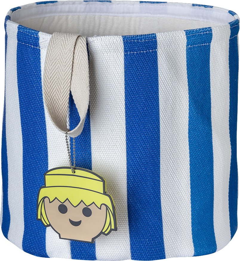 Modrý látkový dětský koš na hračky ø 30x28 cm Stripes – Playmobil PLAYMOBIL