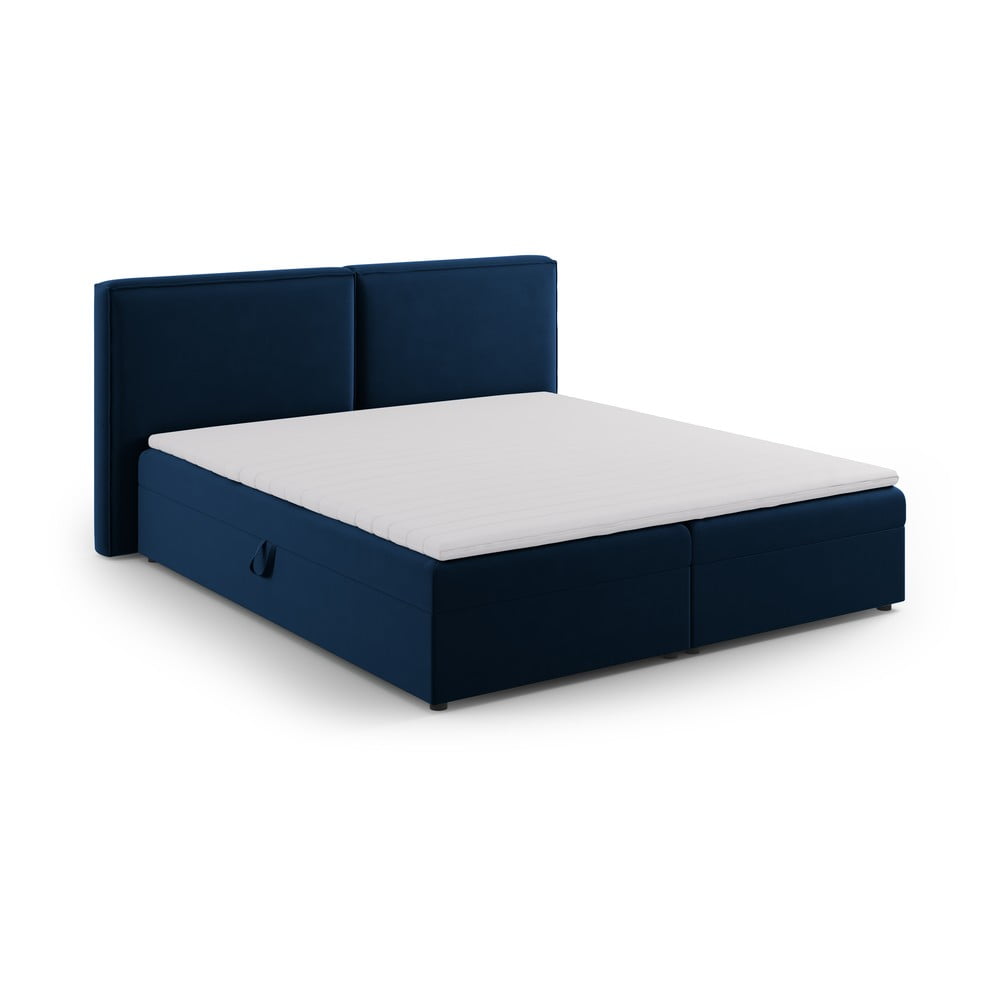 Tmavě modrá boxspring postel s úložným prostorem 180x200 cm Arendal – Cosmopolitan Design Cosmopolitan design