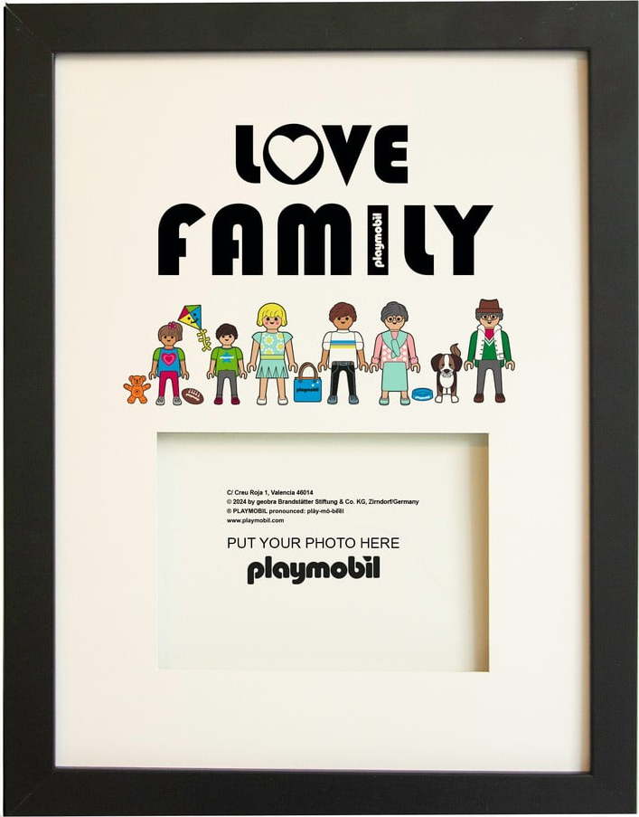 Černý rámeček na zeď 30x40 cm Love Family – Playmobil PLAYMOBIL