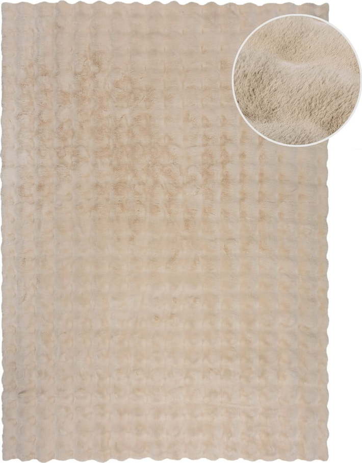 Krémová syntetická kožešina 180x290 cm Waffle Faux Fur – Flair Rugs Flair Rugs