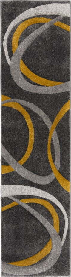 Okrově žluto-šedý běhoun 66x300 cm Elude Orb – Flair Rugs Flair Rugs