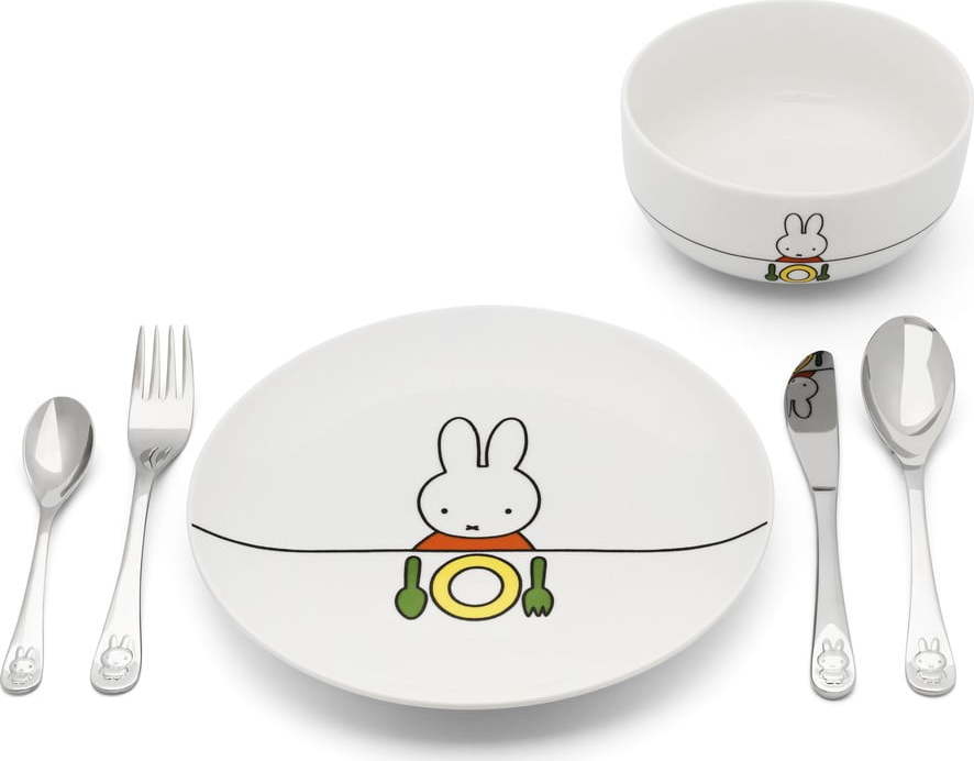 Porcelánová dětská jídelní sada 6 ks Miffy – Zilverstad Zilverstad