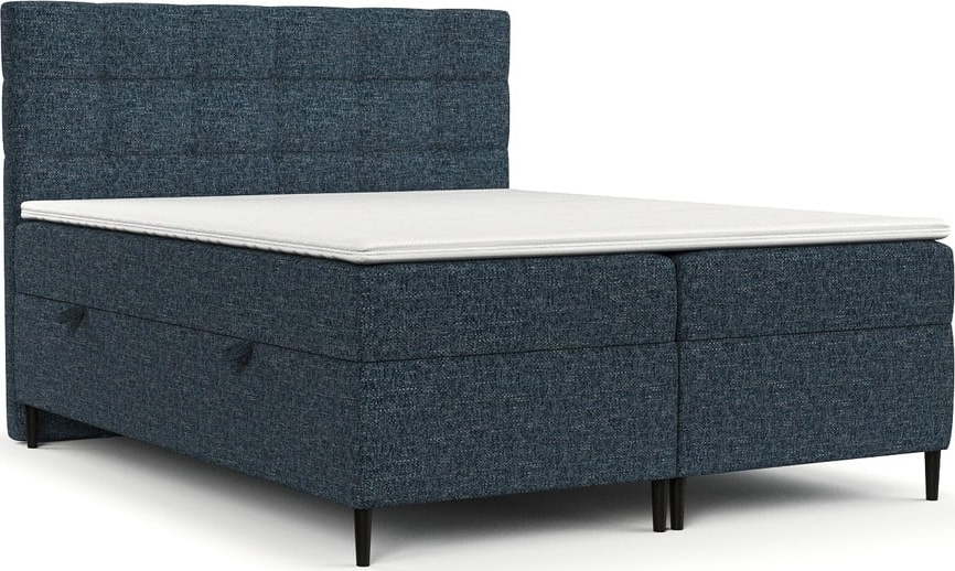 Tmavě modrá boxspring postel s úložným prostorem 160x200 cm Urbaneo – Maison de Rêve Maison de Reve