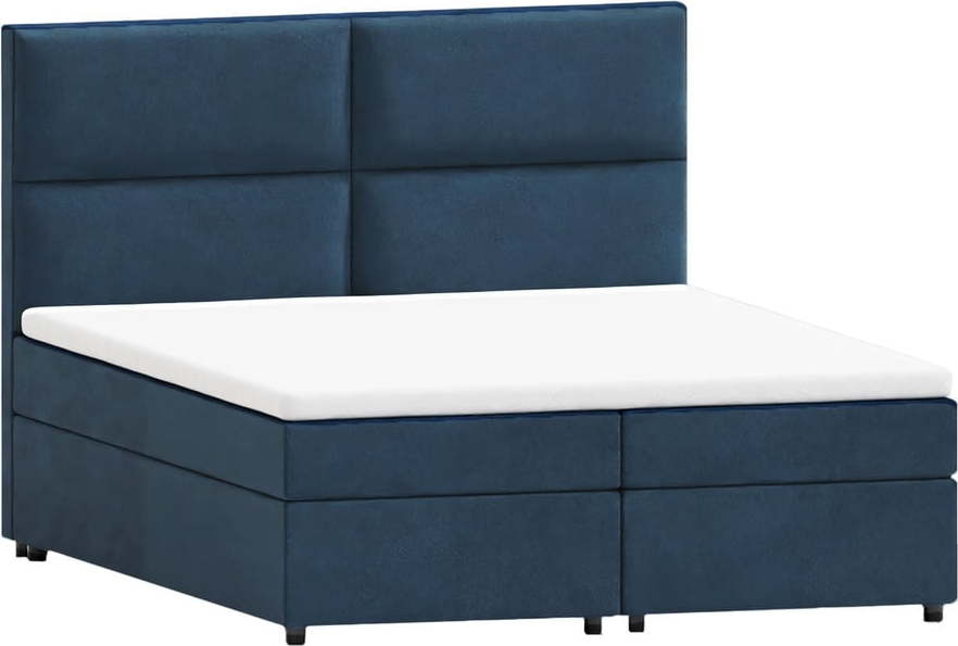 Tmavě modrá boxspring postel s úložným prostorem 200x200 cm Rico – Ropez Ropez