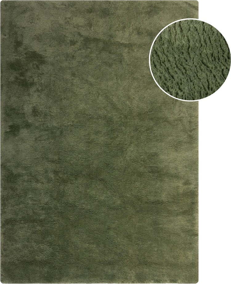 Tmavě zelená syntetická kožešina 200x290 cm Faroe Wool Look Fur – Flair Rugs Flair Rugs