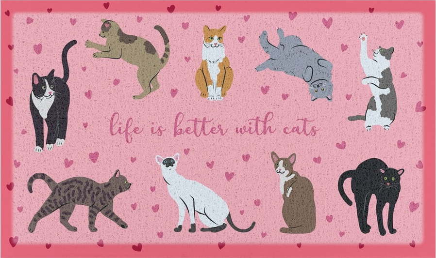 Rohožka 40x70 cm Life Is Better With Cats – Artsy Doormats Artsy Doormats