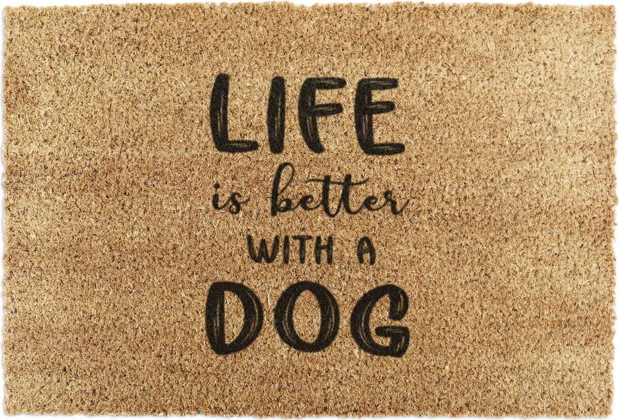 Rohožka z kokosového vlákna 60x90 cm Life Is Better With a Dog – Artsy Doormats Artsy Doormats