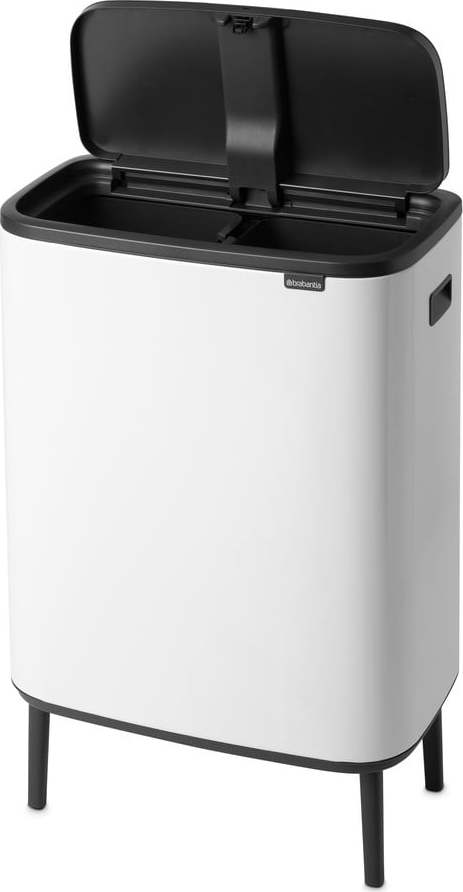 Bílý dotykový ocelový odpadkový koš na tříděný odpad 2x30 l Bo Touch Bin Hi – Brabantia Brabantia