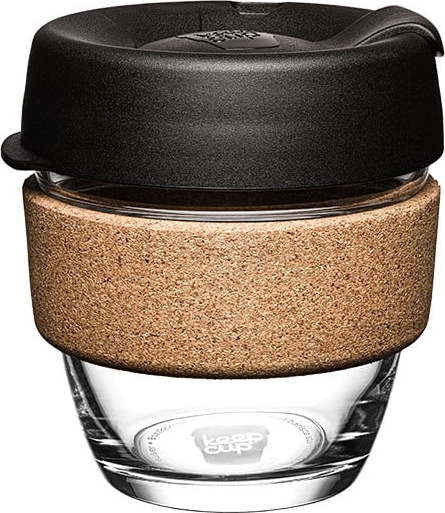 Černo-hnědý cestovní hrnek 227 ml Brew Cork Black S – KeepCup KeepCup