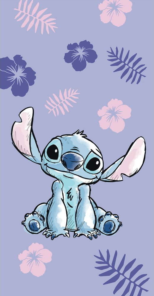 Fialová bavlněná dětská osuška 70x140 cm Lilo and Stitch – Jerry Fabrics Jerry Fabrics