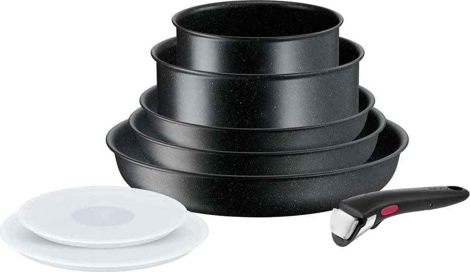 Hliníková sada nádobí 8 ks INGENIO Black stone L3998802 – Tefal Tefal