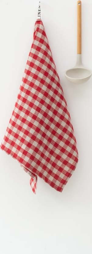 Lněná utěrka 45x65 cm Red Gingham – Linen Tales Linen Tales