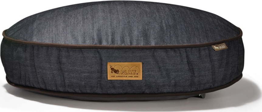 Tmavě modrý pelíšek pro psa ø 105 cm Round Bed Denim Medieval Blue / Dark Chocolate L – P.L.A.Y. P.L.A.Y.