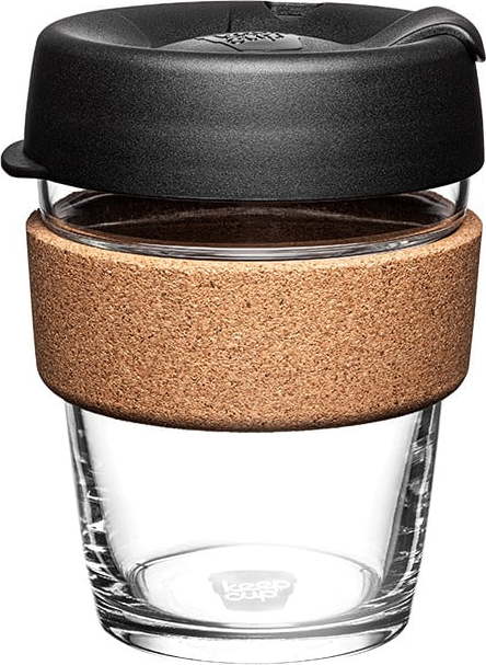 Černo-hnědý cestovní hrnek 340 ml Brew Cork Black M – KeepCup KeepCup