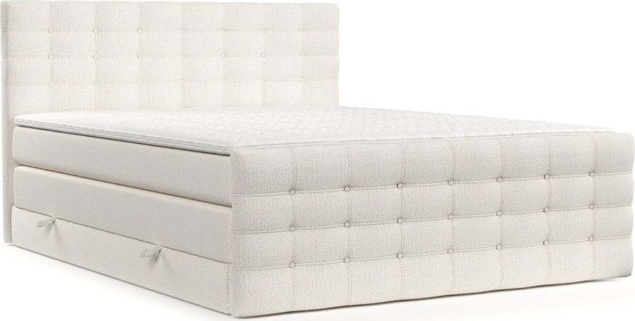 Krémová boxspring postel s úložným prostorem 200x200 cm Blend – Maison de Rêve Maison de Reve