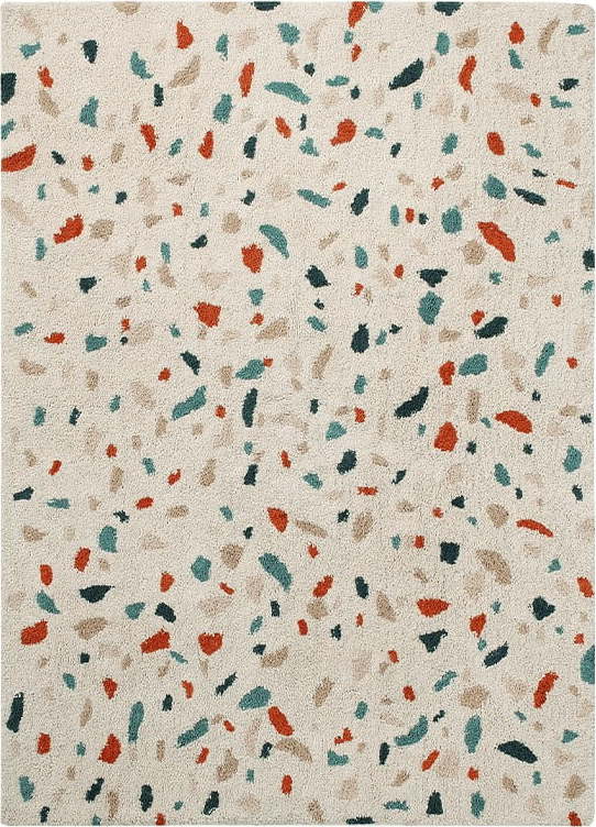 Krémový pratelný ručně tkaný bavlněný koberec 140x200 cm Terrazzo Marble – Lorena Canals Lorena Canals