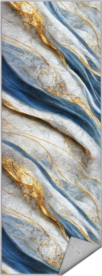 Modrý pratelný běhoun 80x200 cm Golden Spill – Mila Home Mila Home