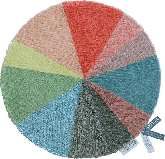 Pratelný ručně tkaný vlněný dětský koberec ø120 cm Pie Chart – Lorena Canals Lorena Canals