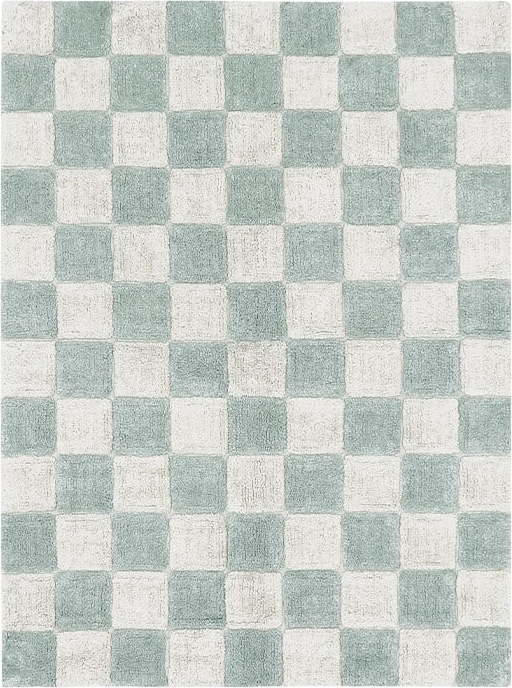 Světle modro-krémový pratelný ručně tkaný bavlněný koberec 120x160 cm Kitchen Tiles Blue Sage – Lorena Canals Lorena Canals