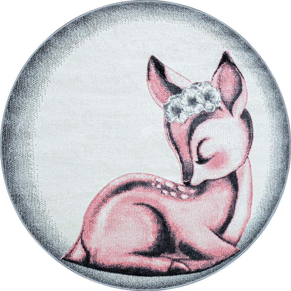 Světle růžovo-světle šedý dětský koberec ø 160 cm Bambi – Ayyildiz Carpets Ayyildiz Carpets