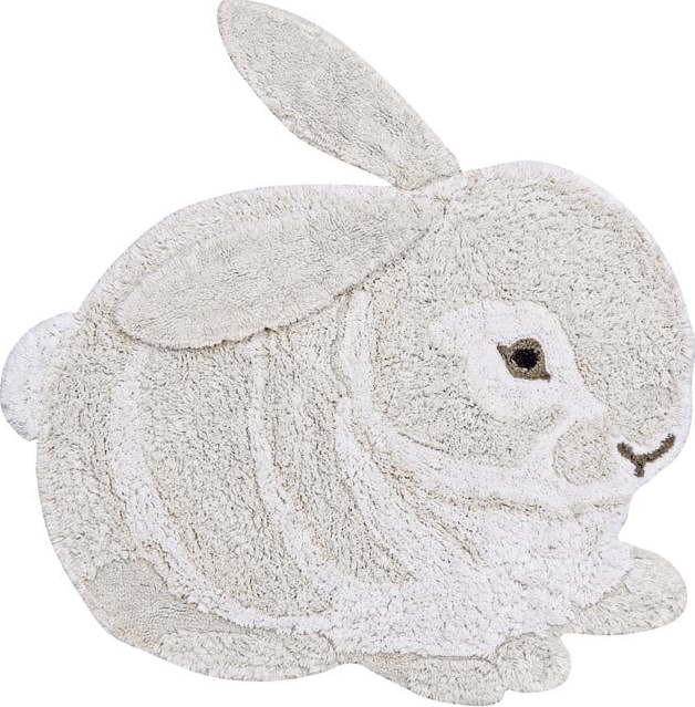 Světle šedý pratelný ručně tkaný bavlněný dětský koberec 130x135 cm Bunny – Lorena Canals Lorena Canals